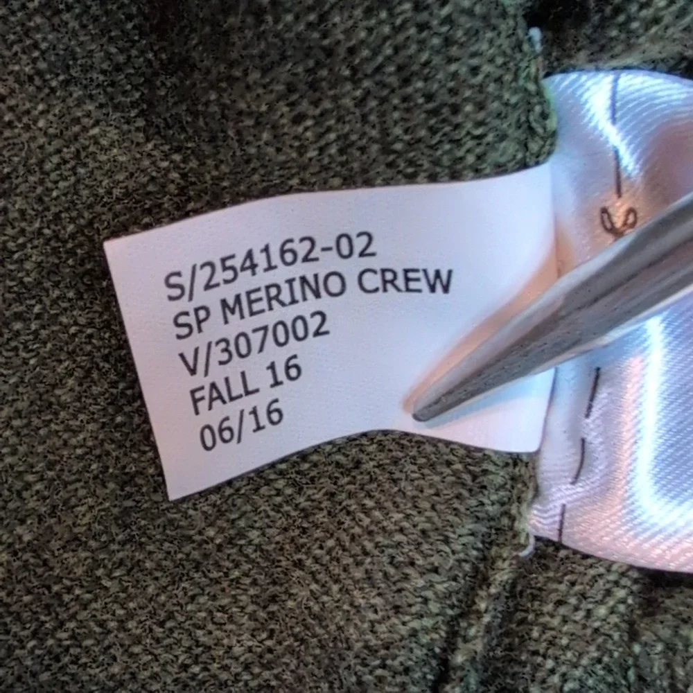 Banana Republic Italian Merino Wool Crewneck Sweater Olive Green Sz Lg Layers